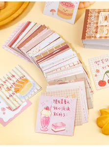 Detailed view of cute decorative mini memo pads with dessert and grid patterns for scrapbooks.