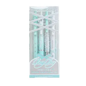 RosyPosy Ballet Ribbon neutral pen set with four stylish pens in mint green and white