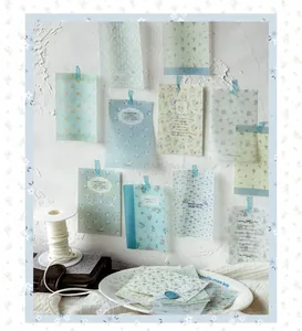 Detailed close-up view of aesthetic floral pattern scrapbooking paper for DIY decoration