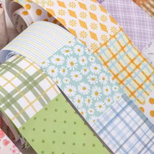 Retro Story floral and plaid washi tape set for DIY journaling and scrapbooking