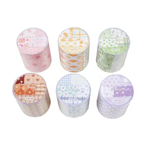 Set of 6 rolls of Flora Gather series washi tape with vintage patterns for DIY scrapbooking