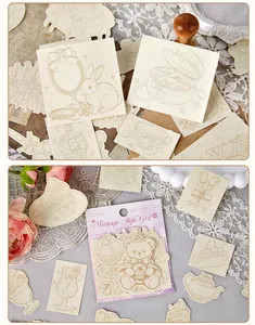 Gros plan détaillé des autocollants vintage style fille en papier perlé pour scrapbooking