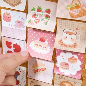 Cute pastel mini stickers for handbook decoration with dessert and fruit patterns