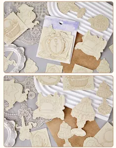 Vue détaillée d'autocollants rétro en paper nacré pour la décoration de scrapbooking