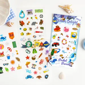 Pocket Parade Ozean PET-Aufkleber Set für Scrapbooking transparent 4 Stück