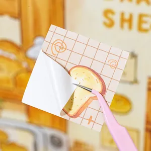Cute mini memo stickers with bread pattern for scrapbooking and creative journaling