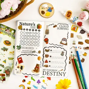 Niedliches PET-Aufkleber-Set für DIY-Planer, dekorative Scrapbooking-Sticker-Sets