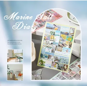 Macro view of Marine Salt Diary sticker sheet for DIY journaling and scrapbooking