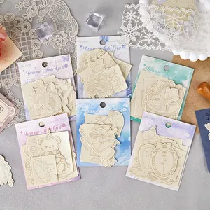 Autocollants en Papier Perlé Fille Style Vintage Art au Trait Original DIY Scrapbooking Décoration Matériel de Papeterie