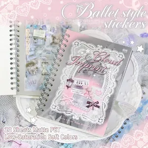 Balletcore PET Stickerboek Retro Heavenly Love Letter Serie Waterdicht Voorgesneden Scrapbooking Journaling Materiaal DIY Decoratie Art Supplies