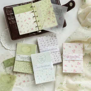 Vintage Ins Style Floral Scrapbook Material Paper Set Botanical Vellum Decorative Paper For DIY Diary Journaling Craft Decoration