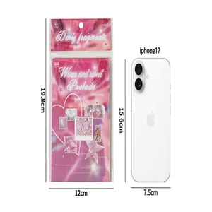 Sticker book size comparison with a smartphone for scrapbooking and DIY collage