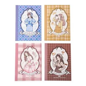 Vintage French style die-cut sticker book set with romantic lady character designs