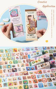 Detailed macro view of 3D textured food scrapbooking stickers for creative journals