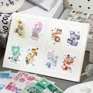 Korean ins style sticker book for DIY journaling and scrapbooking with various collages