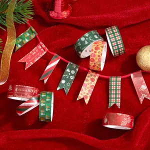 Vintage Christmas washi tape set for holiday journaling and gift wrapping