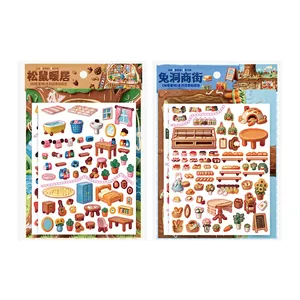 Secret Base series scenery sticker pack with ceramic texture for DIY scrapbooking