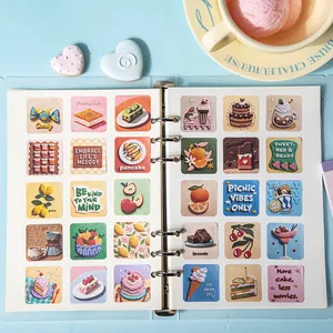 Creative 3D textured food illustration sticker book for scrapbooking and journaling.
