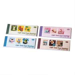 Four-pack light sand food painting themed die-cut sticker books for journaling