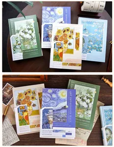 Artistic A5 hardcover notebooks featuring Vincent Van Gogh famous paintings collection