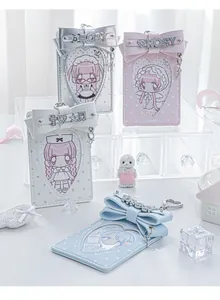 Group of RosyPosy bow-knot ID card holders in pastel colors with heart windows