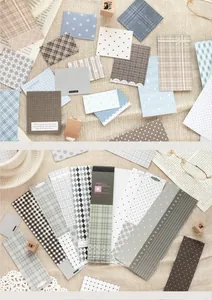 Collezione di carte per scrapbooking vintage a quadretti per journaling fai-da-te