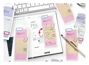 Nahaufnahme ästhetischer Notizzettel im Ripped-Fragment-Stil an einem Arbeitsplatz