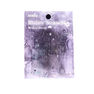 Holographic Rainy Season PET sticker pack for creative journaling and scrapbooking