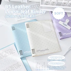 PU-Leder Losbladig Notizboek Softcover Stippenpatroon Dagboek Planner Voor Kantoor Studenten Schoolbenodigdheden Schreibwaren