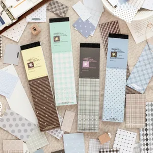 Carta Materiale Vintage a Quadri Per Scrapbooking DIY Diario Carta Sfondo Decorativa Trama a Griglia Blocco Note Materiale
