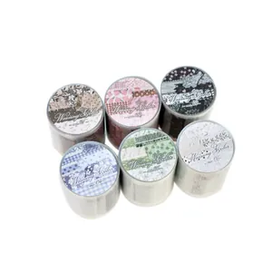 Set aus 6 Rollen Vintage-PET-Dekoband mit floralen Weaving Color Mustern für Scrapbooking