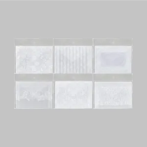 Set of six elegant translucent white lace vellum envelopes for message gifts and stationery