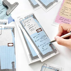 Minimalistische ästhetische Gitter-Notizblöcke für Journaling mit blauem und grauem Papierdesign