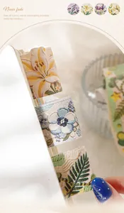 Detailaufnahme von Blumenstickerei-Dekoband für DIY-Journal-Aufkleber