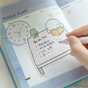 Cute cartoon memo pads sticky notes set for planner with To Do list and clock stickers
