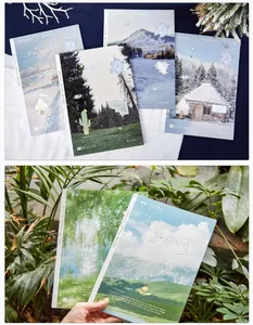 B5 nature scenery notebook with artistic calligraphy for students and office notes