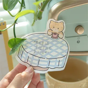 Cute ginger cat illustration sticky notes made of white kraft paper for students