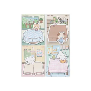 Set of 4 cute cartoon animal sticky notes memo pads with 30 sheets each for students