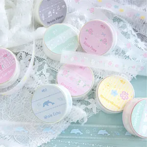 Sparkling PET washi tape set in Pixel Garden series for journal DIY decoration