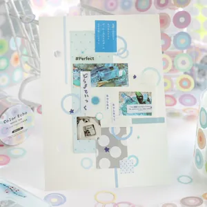 Rollo de cinta adhesiva washi serie Color Echo con patrones de puntos para diarios