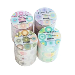 Rollos de cinta washi decorativa serie Color Echo con motivos de puntos minimalistas para diarios