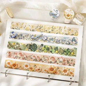 Vintage-Washi-Tape mit Blumenstickerei-Effekt für DIY-Scrapbooking und Bastelarbeiten