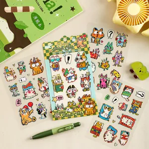 Vibrant cute cat graffiti stickers set for creative DIY scrapbooking and phone case decoration