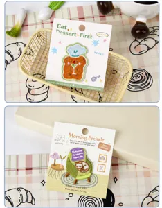 Bonitos parches bordados autoadhesivos con temas de gato y pan para decorar ropa