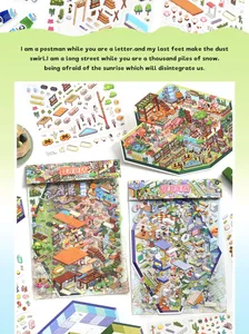 Detailed large miniature scene stickers with pet shop and hospital themes for DIY decor