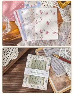 Vintage bloemen scrapbooking papier pakket Green Breeze patroon voor DIY dagboek