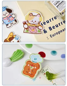 Detailed cute cartoon embroidered bread bakery patches for creative children clothing DIY