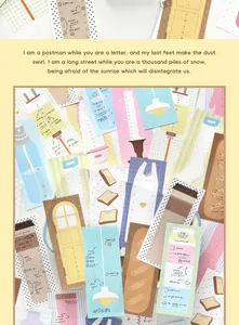 Macro view of PaperMore illustrated timeline memo pads with creative schedule designs