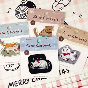 Cute Cartoon Embroidered Patch Bakery Theme Self Adhesive Iron On Patches For Kids Clothing Bag DIY Decoration Applique