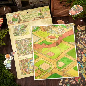 Set di adesivi micro-paesaggio fai-da-te con tema grotta e finitura lucida spessa